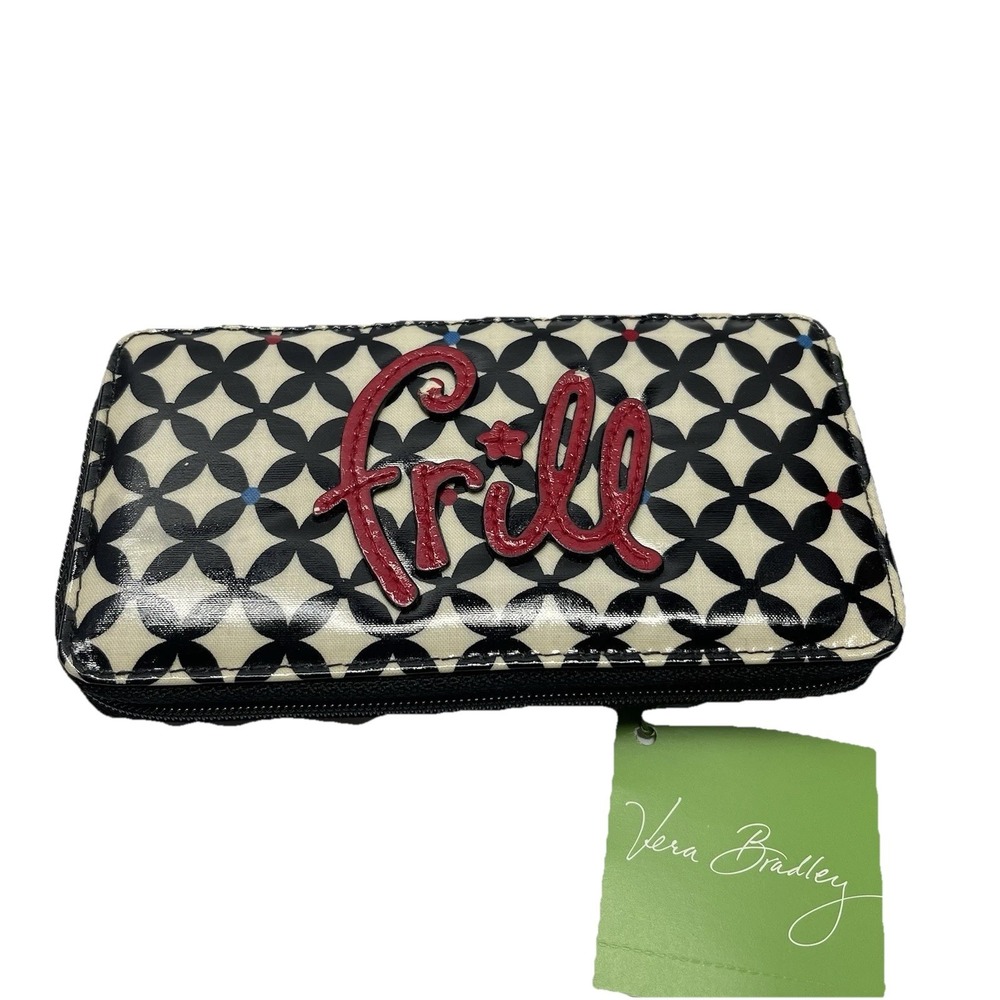 Vera Bradley Frill Zip Around Vinyl 4 Color Pens & Dividers‎ Pen Holder Wallet - Picture 5 of 11